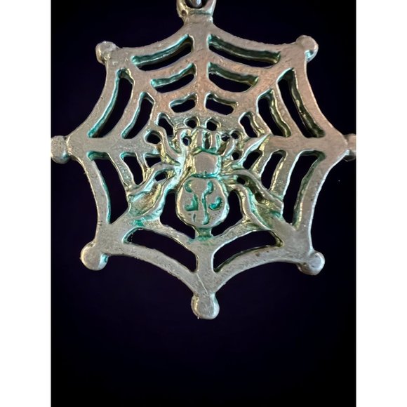 House of Morgan Spiderweb Slider Pewter Silver Pendant - Picture 4 of 10